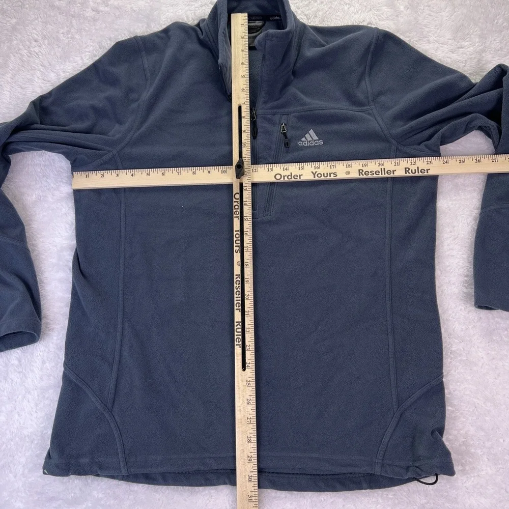 Adidas Outdoor Men's‎ XL (48-50) Fleece Pullover Jacket 1/4 Zip Gray Zip Pocket